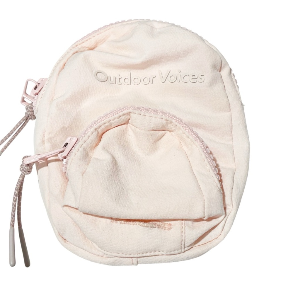 Outdoor Voices Light Pink Mini Full Zip Snap Pouch